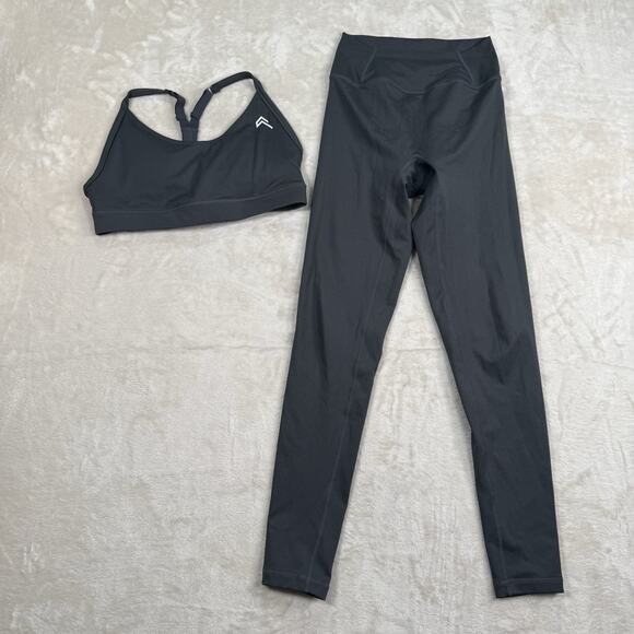 Oner Active SET Sports Bra & Unified High Waist Leggings Charcoal Gray Size S - Picture 2 of 8
